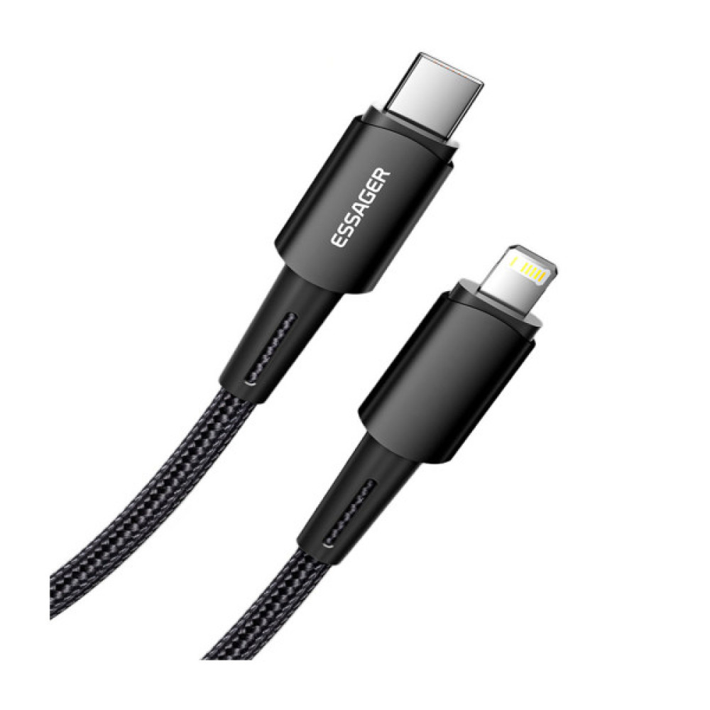 Дата кабель USB-C to Lightning 0.5m 20W black Essager (EXCTL-CGB01)
