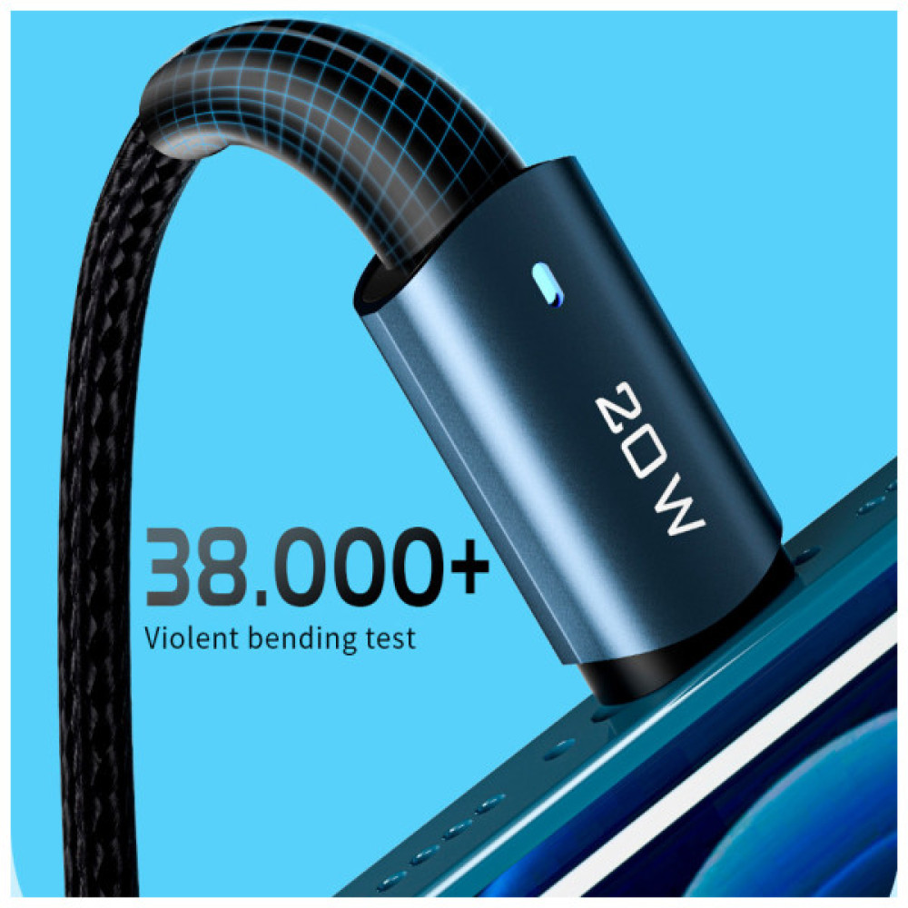 Дата кабель USB-C to Lightning 0.5m 20W black Essager (EXCTL-CGB01)