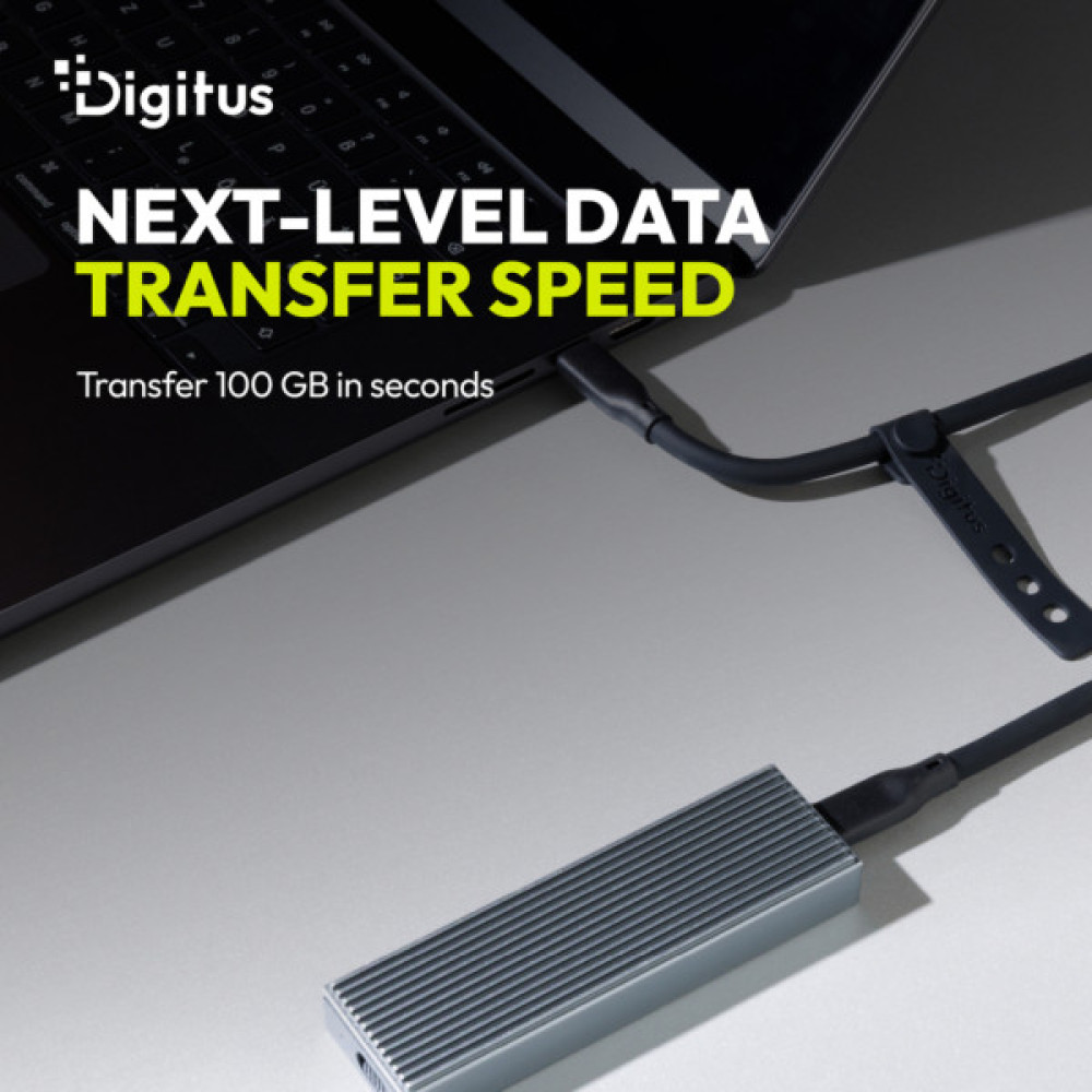 Дата кабель USB-C to USB-C 1.5m USB4 2.0 80G 240W 16K silicone black Digitus (AK-300350-015-S)