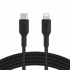 Дата кабель USB 2.0 AM to Lightning 1.0m braided black Belkin (CAA004BT1MBK)