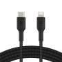 Дата кабель USB 2.0 AM to Lightning 1.0m braided black Belkin (CAA004BT1MBK)