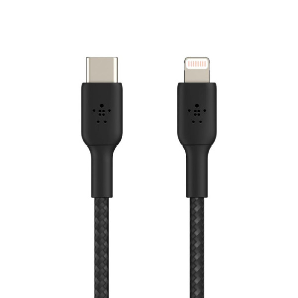 Дата кабель USB 2.0 AM to Lightning 1.0m braided black Belkin (CAA004BT1MBK)