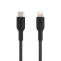Дата кабель USB 2.0 AM to Lightning 1.0m braided black Belkin (CAA004BT1MBK)