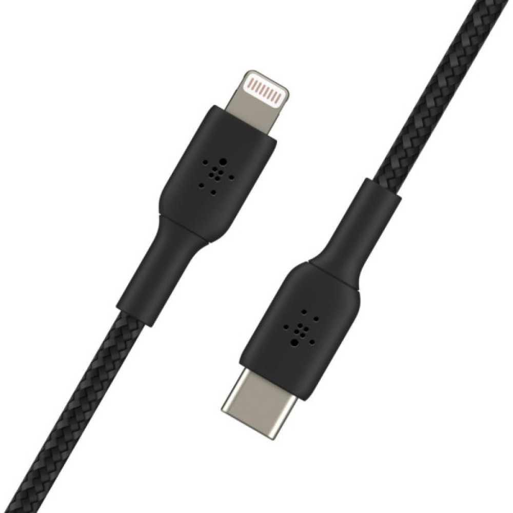 Дата кабель USB 2.0 AM to Lightning 1.0m braided black Belkin (CAA004BT1MBK)