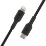 Дата кабель USB 2.0 AM to Lightning 1.0m braided black Belkin (CAA004BT1MBK)