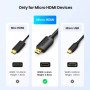 Кабель мультимедійний HDMI M to HDMI micro M 1.0m 4K HD127 black Ugreen (30148)