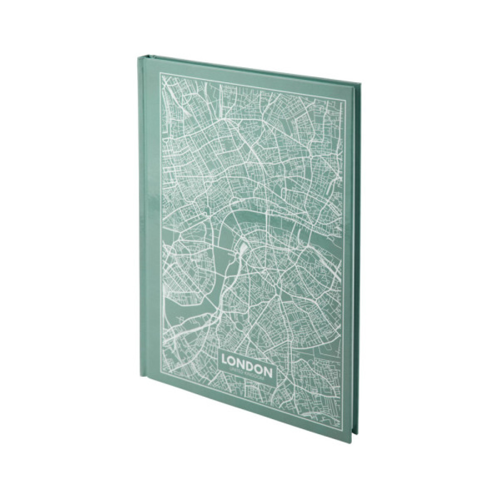 Канцелярська книга Axent Maps London А4 в твердій обкладинці 96 аркушів в клітинку Бі (8422-516-A)