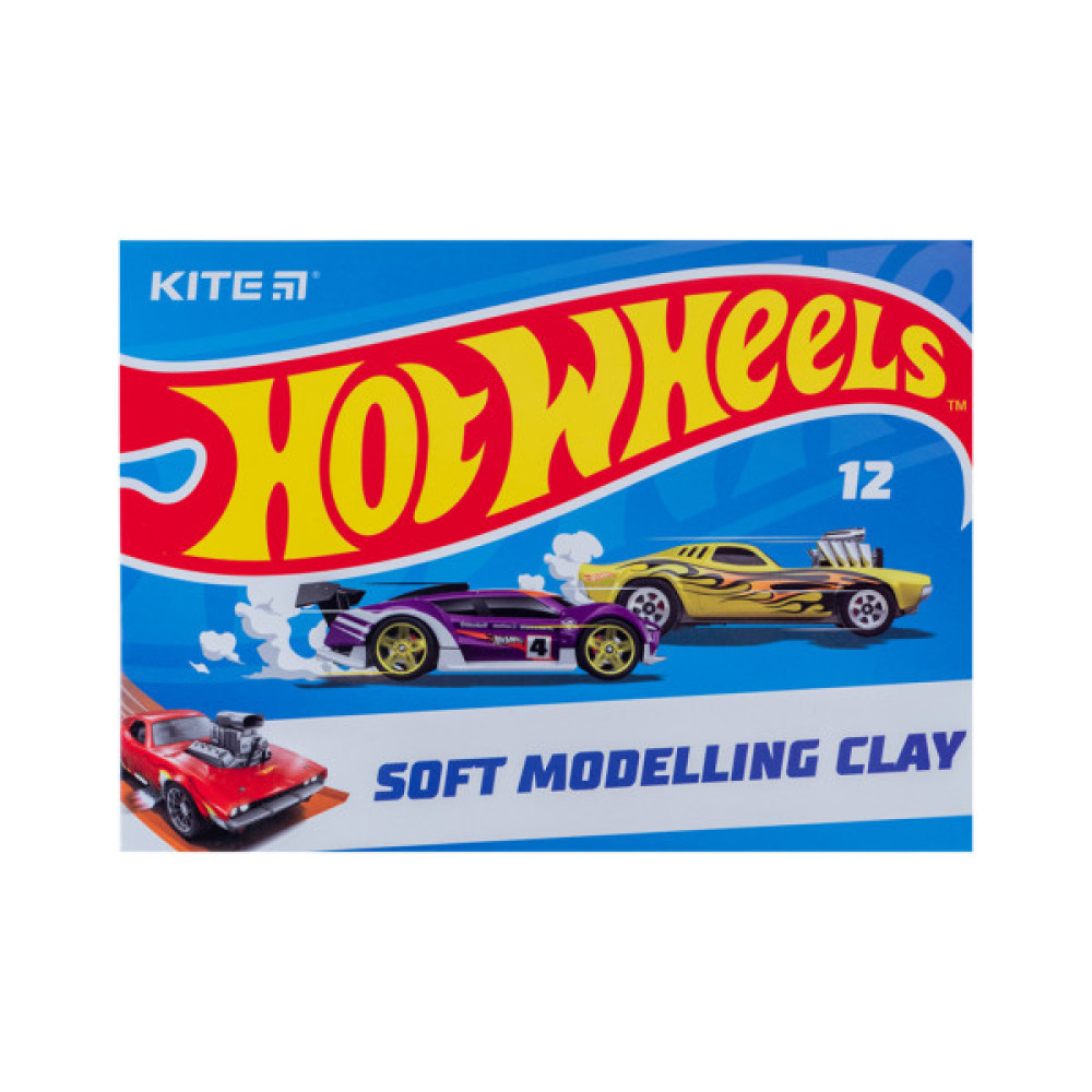 Пластилін Kite Hot Wheels восковий, 12 кольорів, 240 г (HW23-1086)
