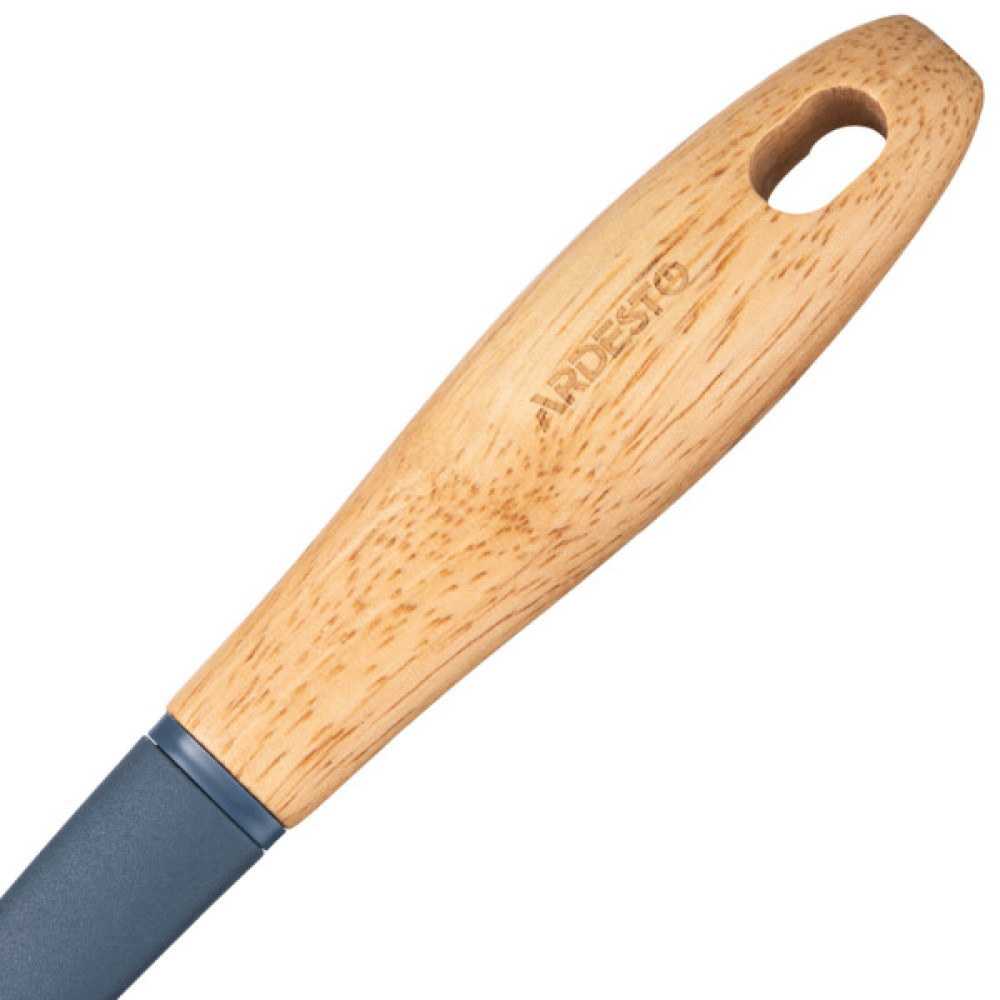 Ложка кухарська Ardesto Midori, 35см, нейлон, дерево, синій (AR2128PG)