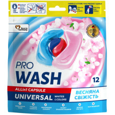 Капсули для прання Pro Wash All in 1 Universal Весняна свіжість 12 шт. (4262396144386)