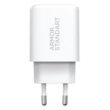 Зарядний пристрій Armorstandart 1xUSB-C PD25W + 1xUSB QC3.0 GaN white (ARM87066)