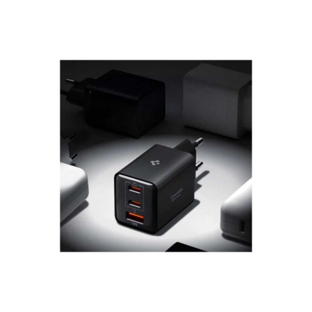 Зарядний пристрій Spigen 2xUSB-C PD + 1xUSB 47W black (ACH09465)