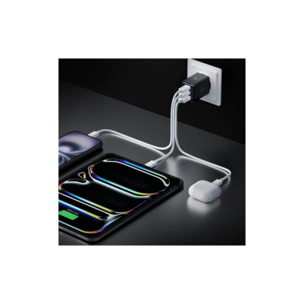 Зарядний пристрій Spigen 2xUSB-C PD + 1xUSB 47W black (ACH09465)