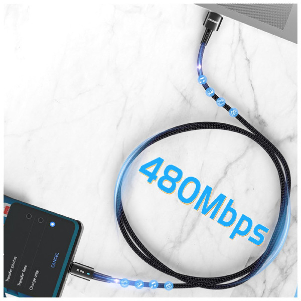 Дата кабель USB 2.0 AM to USB-C 0.5m 6A Essager (EXCT-CGB01)