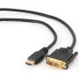 Кабель мультимедійний HDMI M to DVI M 0.5m 18+1pin Cablexpert (CC-HDMI-DVI-0.5M)