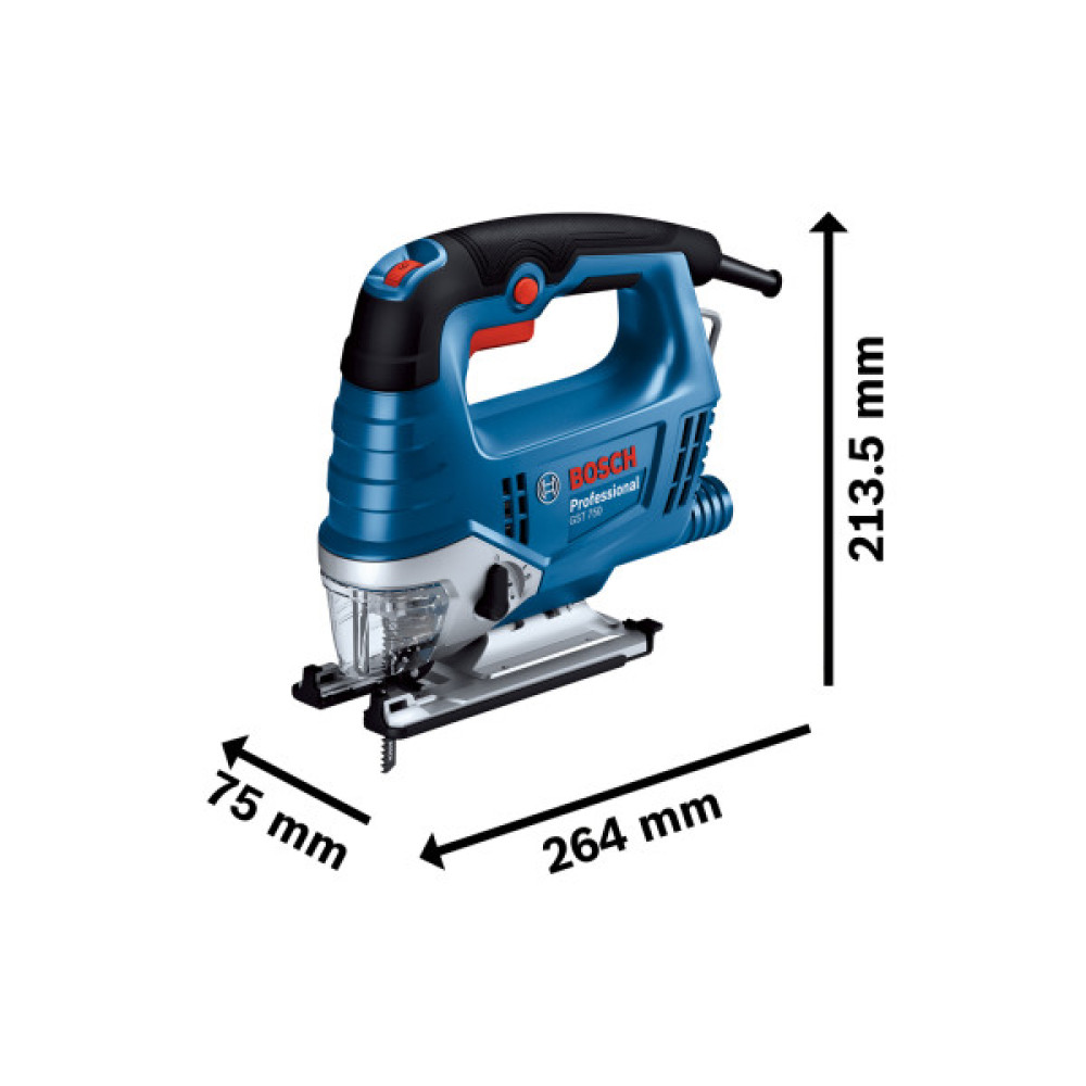 Лобзик Bosch Professional GST 750 520Вт SDS 800-3200об/хв хід 20мм 23кг кейс