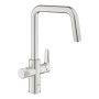 Змішувач для кухні Grohe Blue Pure Start, довж.виливу - 223мм, поворотний, 1+1 фильтр, супер сталь