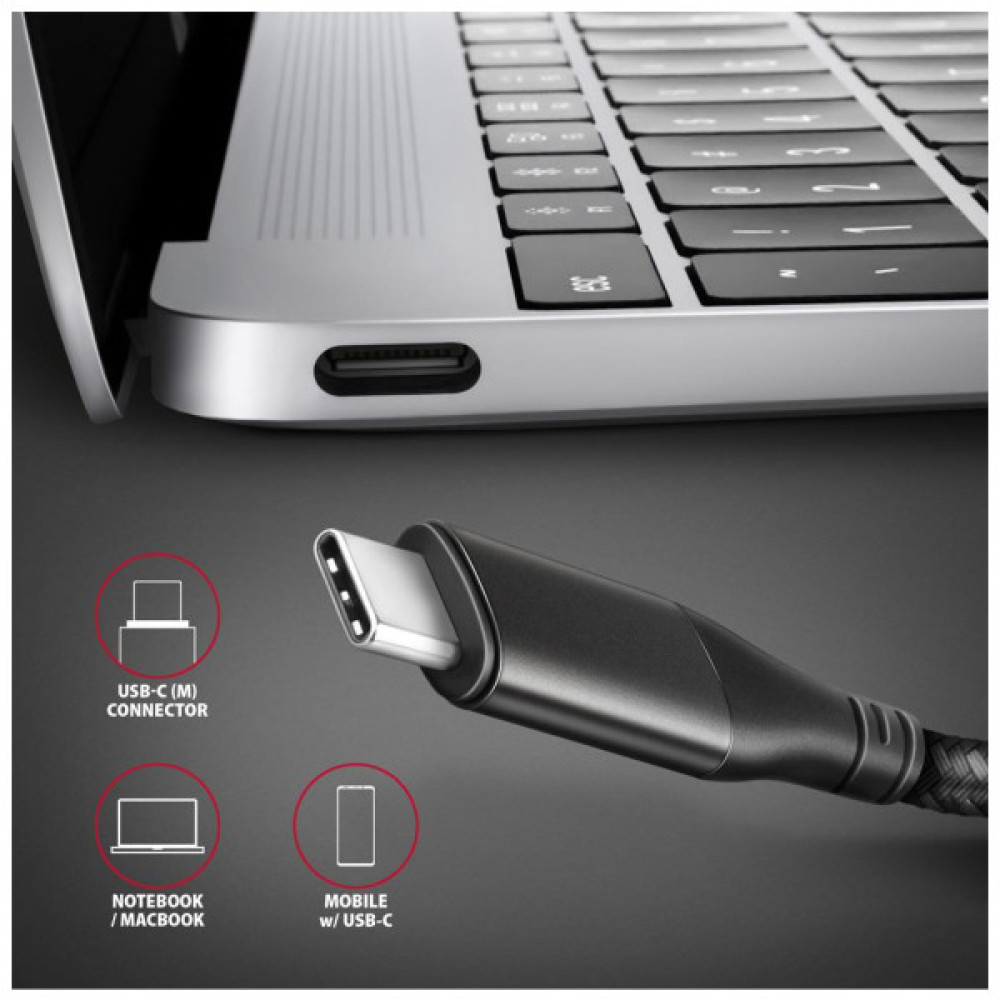 Кабель мультимедійний USB-C to HDMI M 1.8m black AXAGON (RVC-HI2MC)