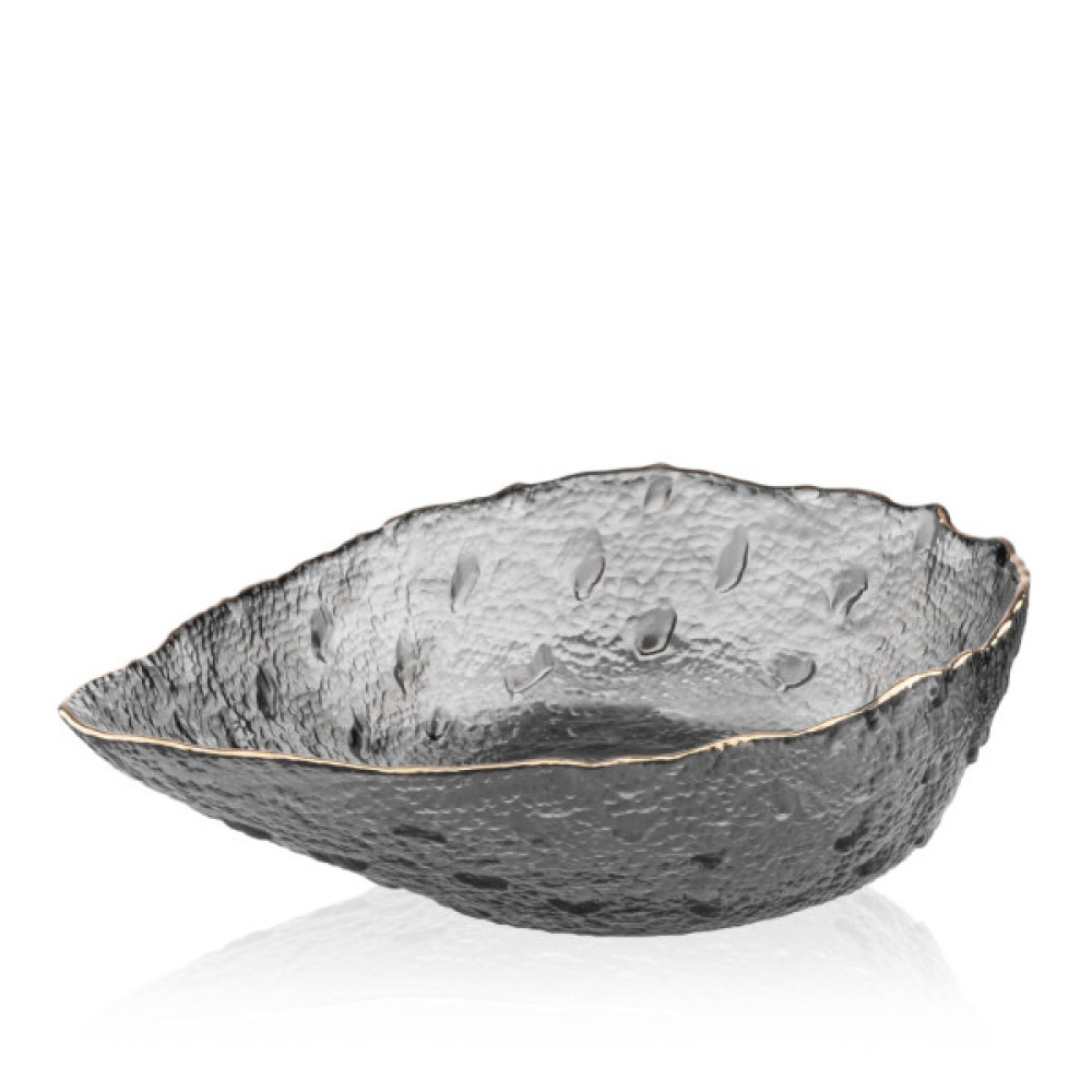 Салатник Ardesto Leaf 17.5см, скло, сірий (AR5010)