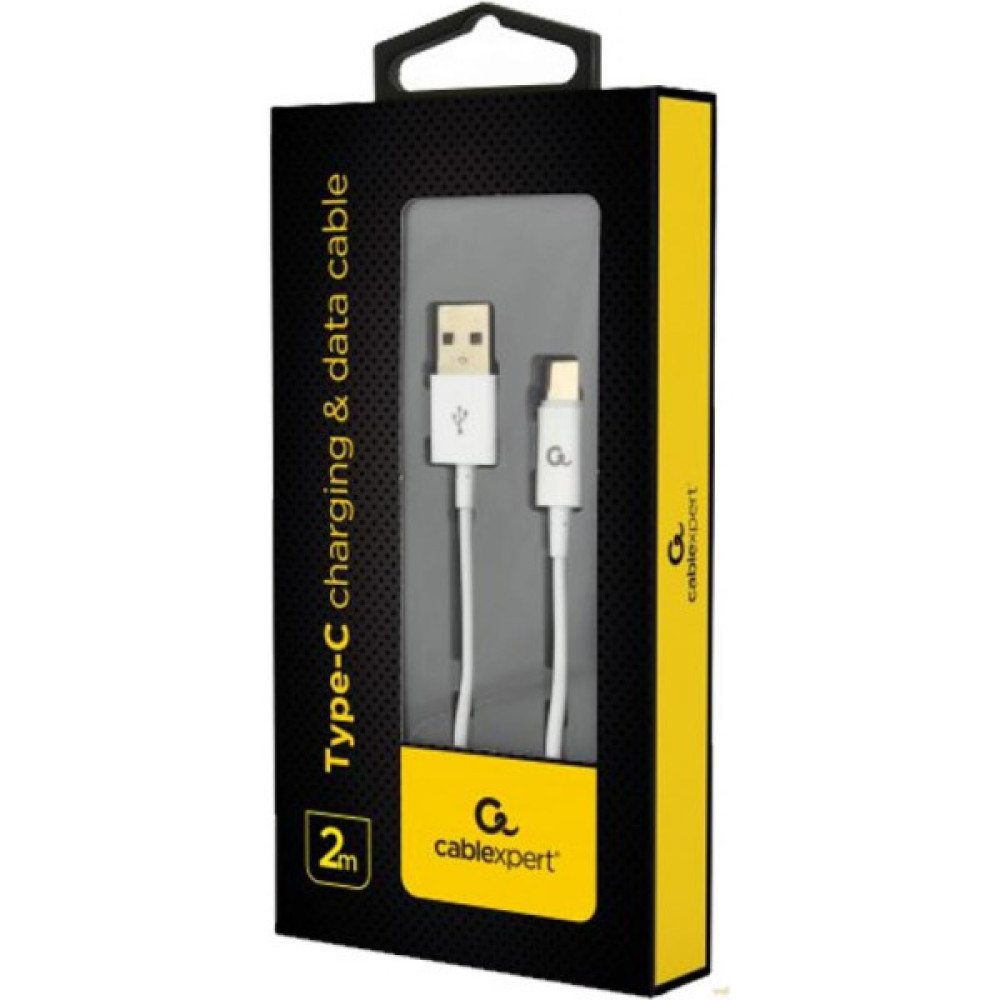 Дата кабель USB 2.0 AM to USB-C 2.0m Cablexpert (CC-USB2P-AMCM-2M-W)