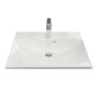 Раковина, умивальник Adamant Emil, штучний камінь, прямокут., з отвором для змішувача, з отвором для переливу, 595х455х138мм, накладний, білий