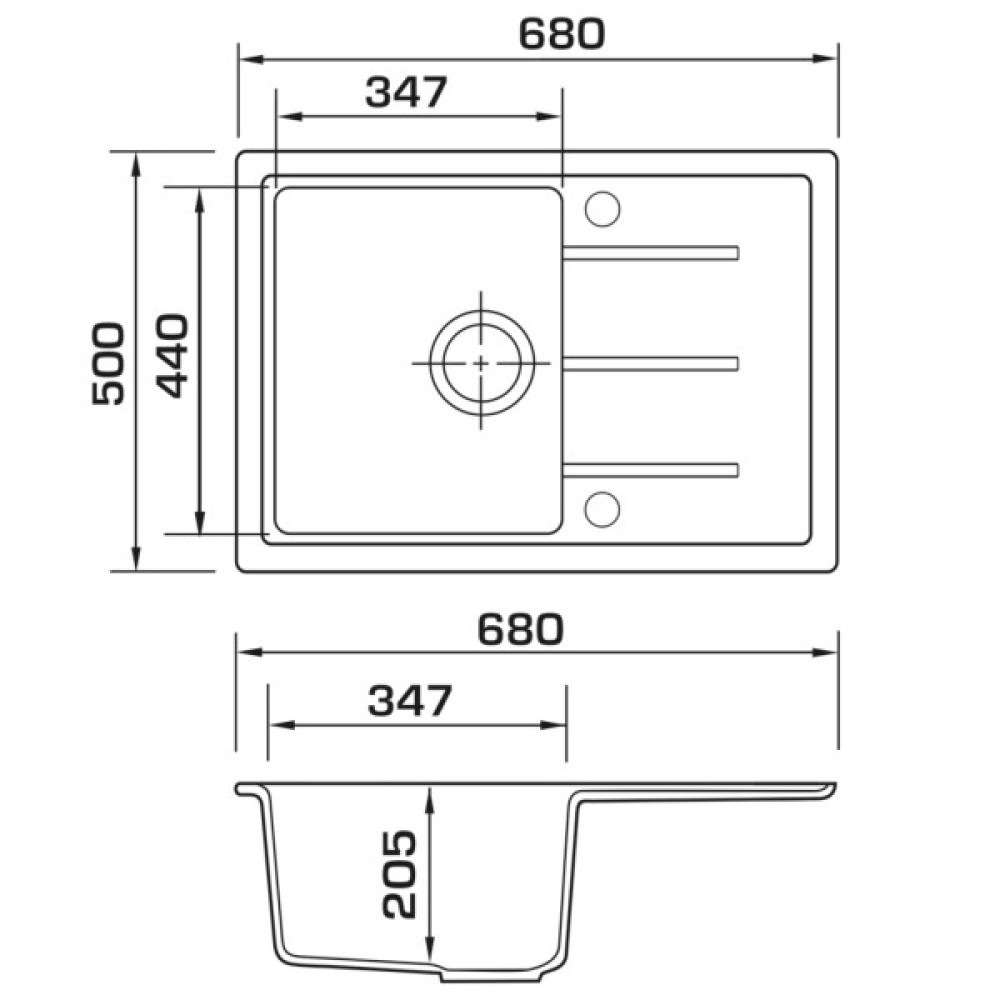 Мийка кухонна GRANADO Blanos black shine (gr2501)