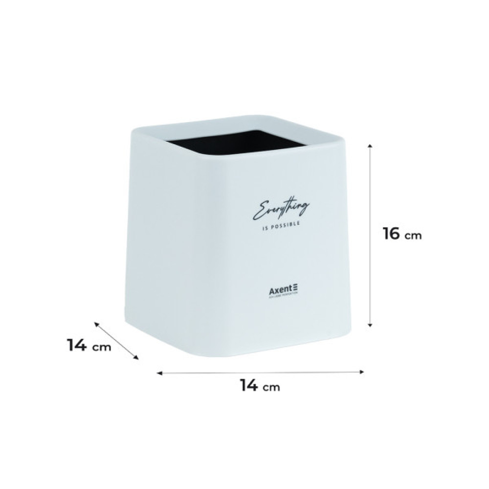 Кошик для паперів Axent Настільний контейнер для сміття, квадратний, білий (2132-21-A)