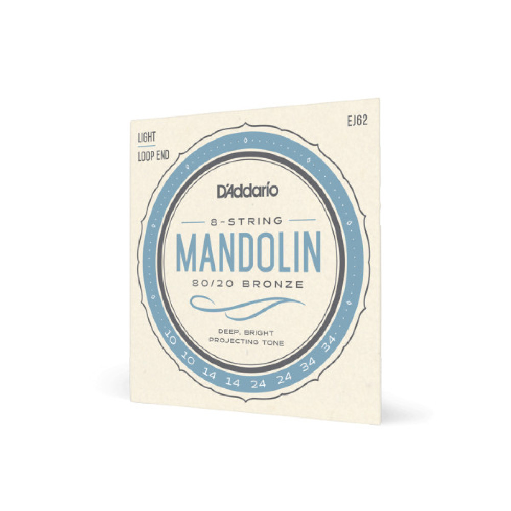 Струни для гітари D'Addario Mandolin 80/20 Bronze Light (10-34) (EJ62)