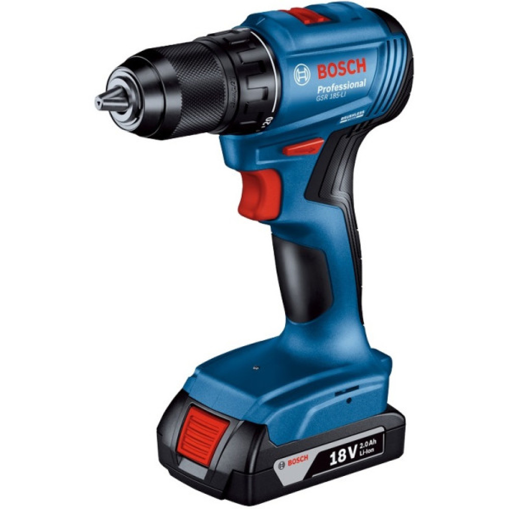 Шурупокрут-дриль акумуляторний Bosch Professional GSR 185-LI 18В 2х2.0А·год 50Нм 500·1900об·хв 0.9кг