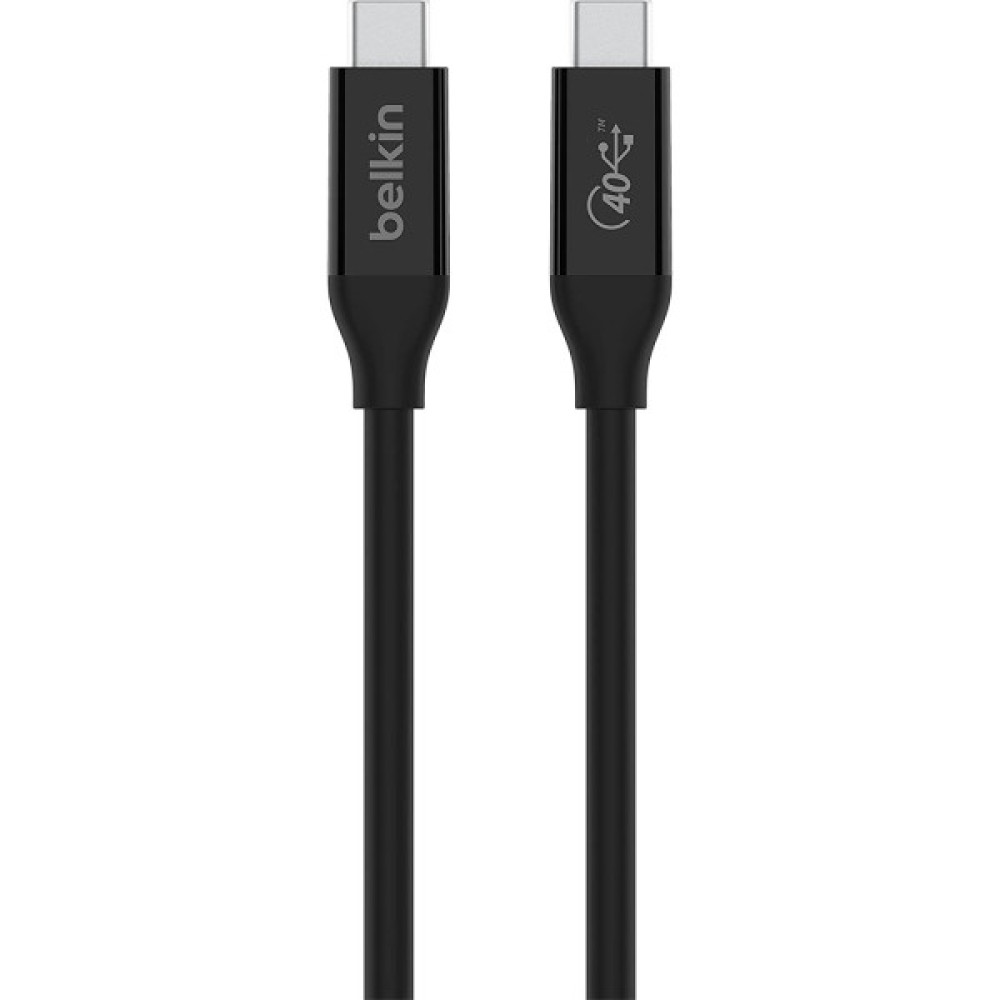 Кабель Belkin USB-C > USB-C заряджання/синхронізації 100Вт PD, USB4, 40Гбс, 0.8м, чорний
