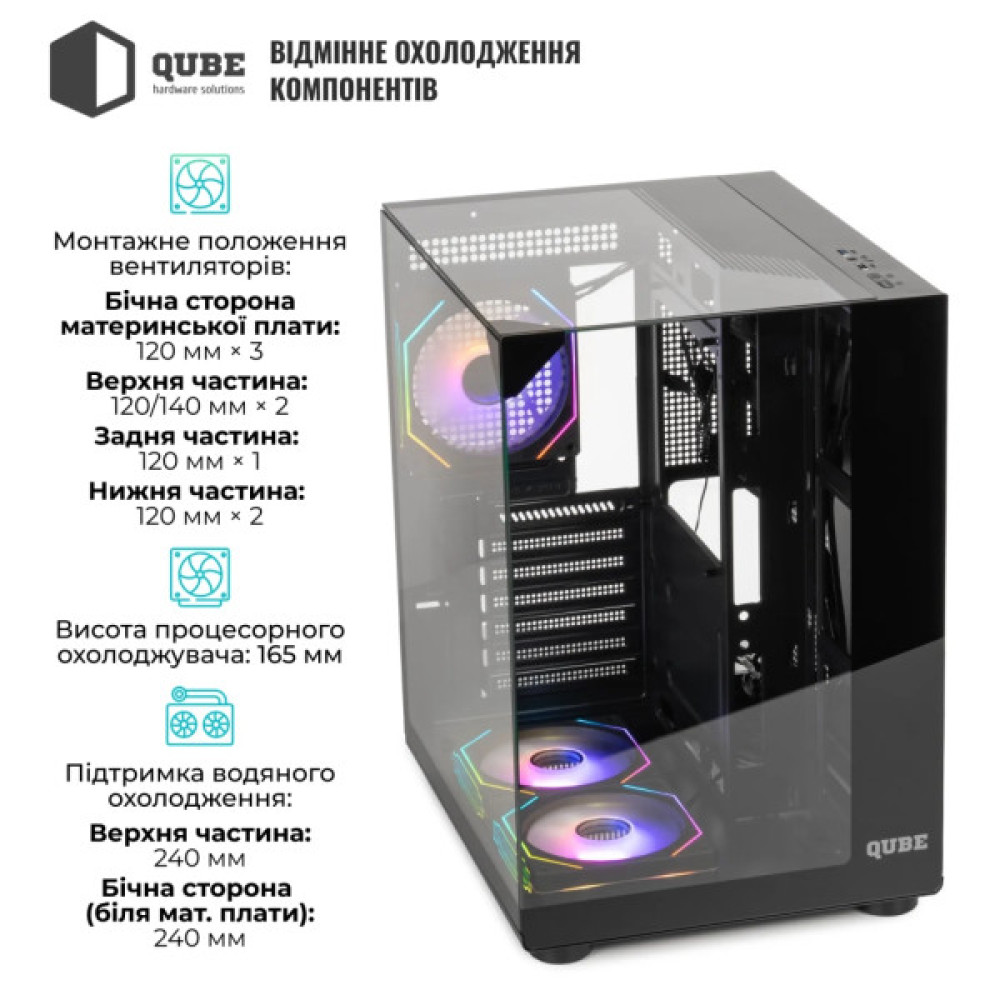 Корпус для ПК Qube AQUARIUM_GBNU3