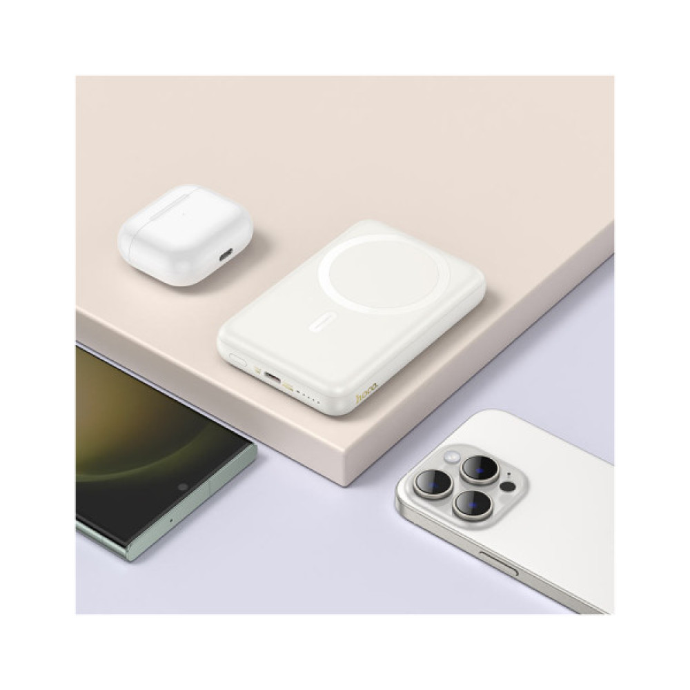 Батарея універсальна HOCO 10000mAh Grace PD/20W Magnetic White (J141 / 714985)