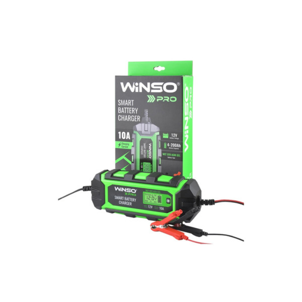Зарядний пристрій для автомобільного акумулятора WINSO PRO LCD 10A, 12V, 4-200Ah (139520) Зарядний пристрій для автомобільного акумулятора WINSO PRO LCD 10A, 12V, 4-200Ah (139520)
