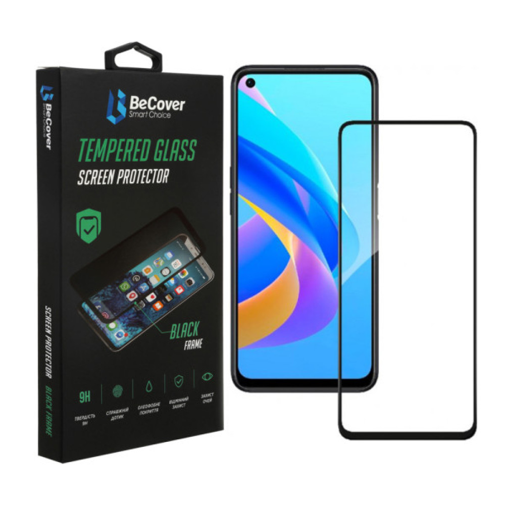 Скло захисне BeCover Oppo A76 Black (707604) Скло захисне BeCover Oppo A76 Black (707604)