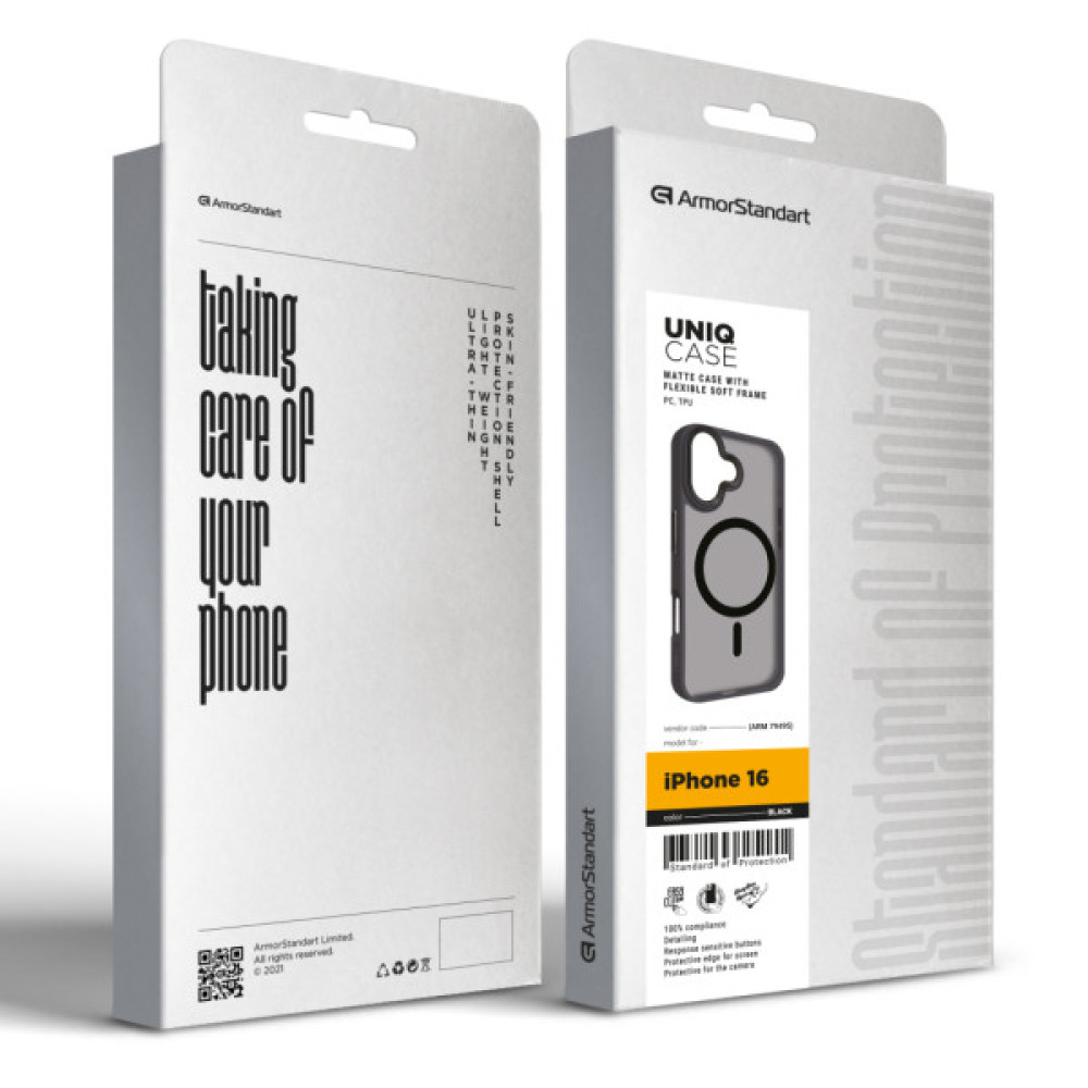 Чохол до мобільного телефона Armorstandart Uniq MagSafe Apple iPhone 16 Black (ARM79495) Чохол до мобільного телефона Armorstandart Uniq MagSafe Apple iPhone 16 Black (ARM79495)