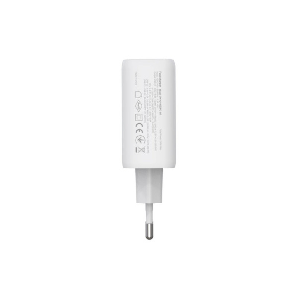 Зарядний пристрій ColorWay GaN Mini 50W PD Port PPS USB (Type-C PD 30W + Type-C PD 20W) white (CW-CHS050PD-WT)