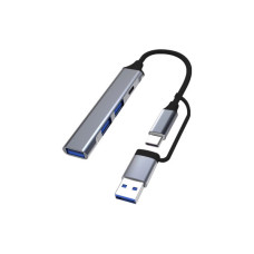 Концентратор Dynamode USB Type-C + USB-A to 1хUSB-C 3.0 1хUSB-A 3.0 2xUSB-A 2.0 dark grey (DM-UH-314AC)