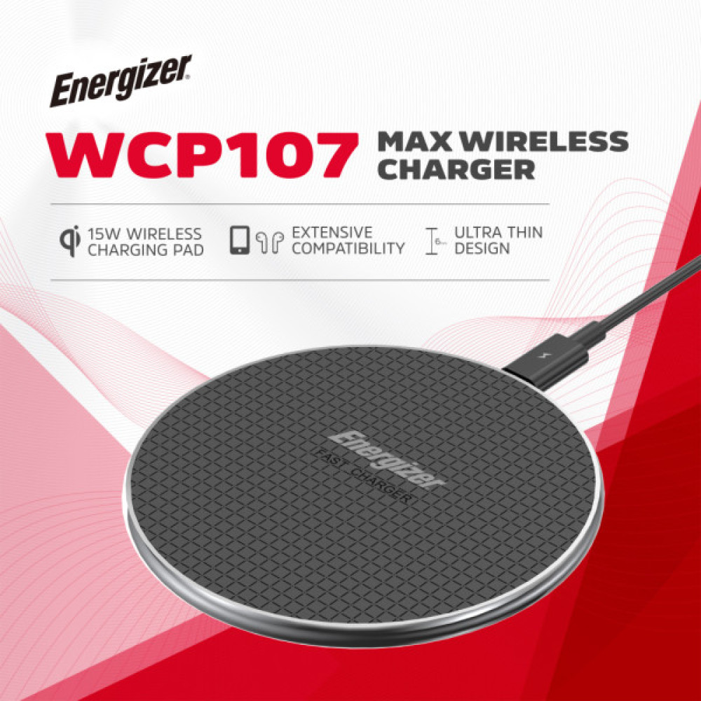 Зарядний пристрій Energizer Qi 15W wireless WCP107 black (WCP107)