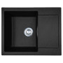 Мийка кухонна Adamant Minimal, штучний камінь, прямокут., з крилом, 615х495х200мм, чаша - 1, врізна, чорний