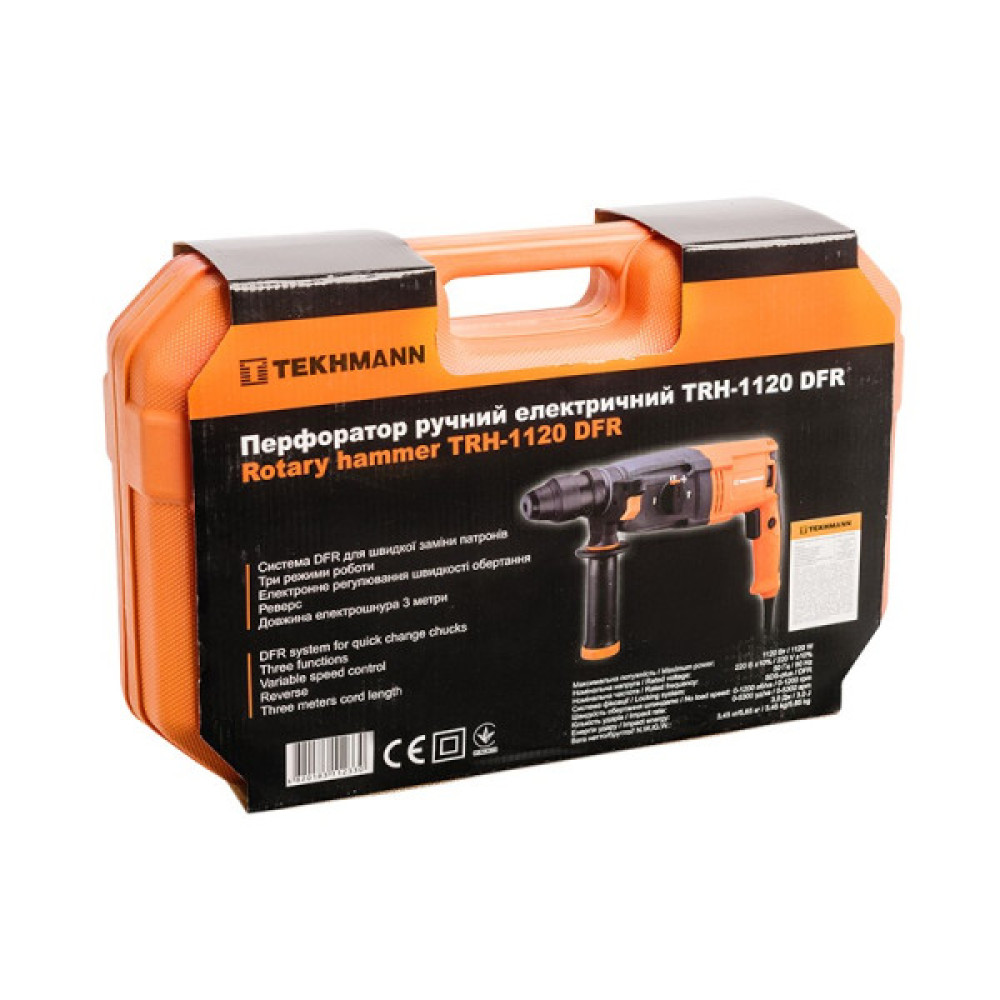 Перфоратор Tekhmann TRH-1120 DFR SDS-Plus 1120Вт 3Дж 3.5кг