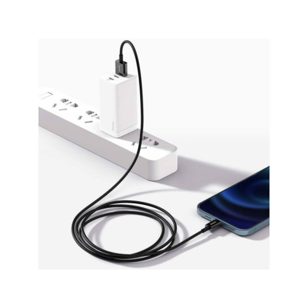 Дата кабель USB 2.0 AM to Lightning 2.0m 2.4A black Baseus (CALYS-C01)