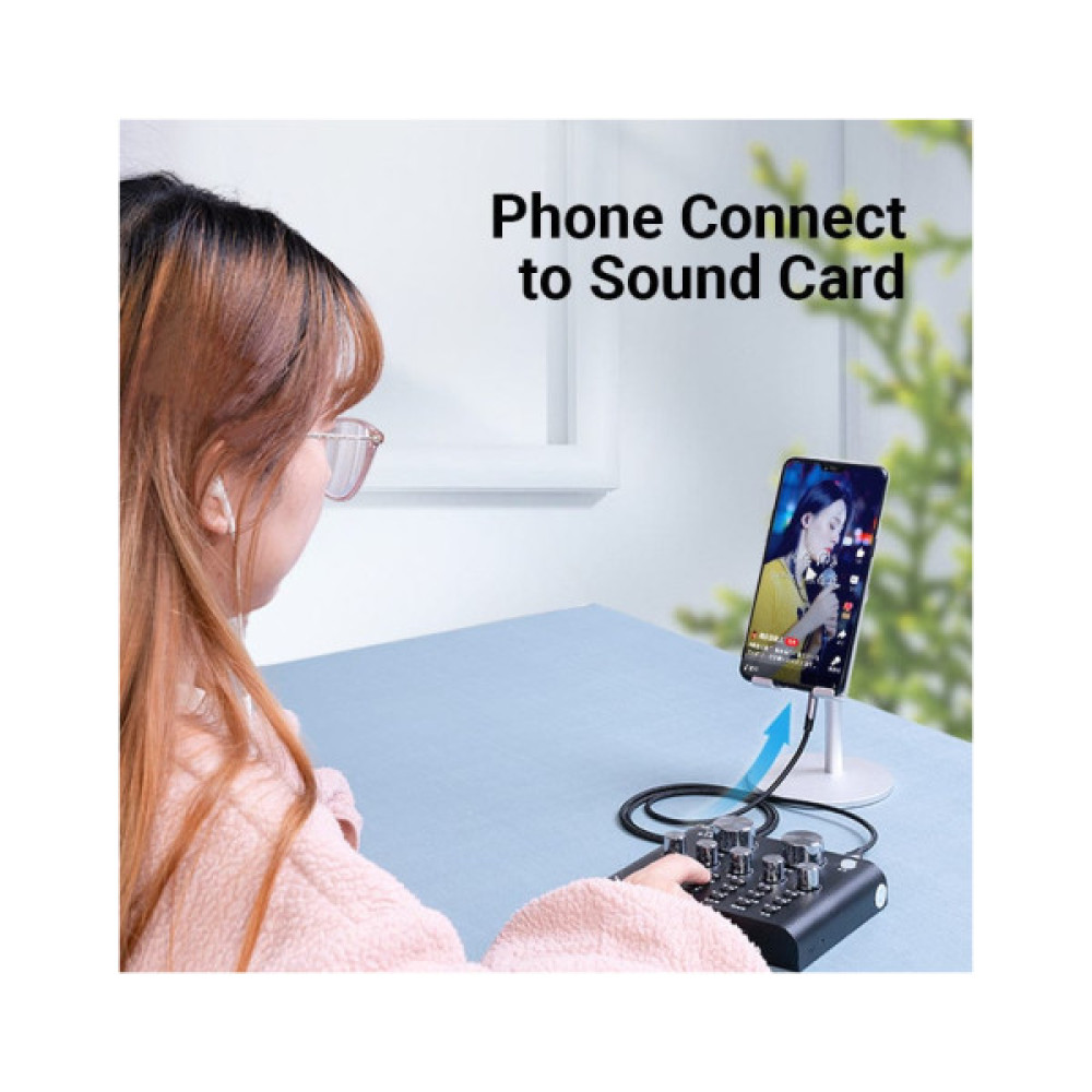 Кабель мультимедійний Micro 5P M to 3.5mm M 1.0m (4pin) black Vention (BDGBF)