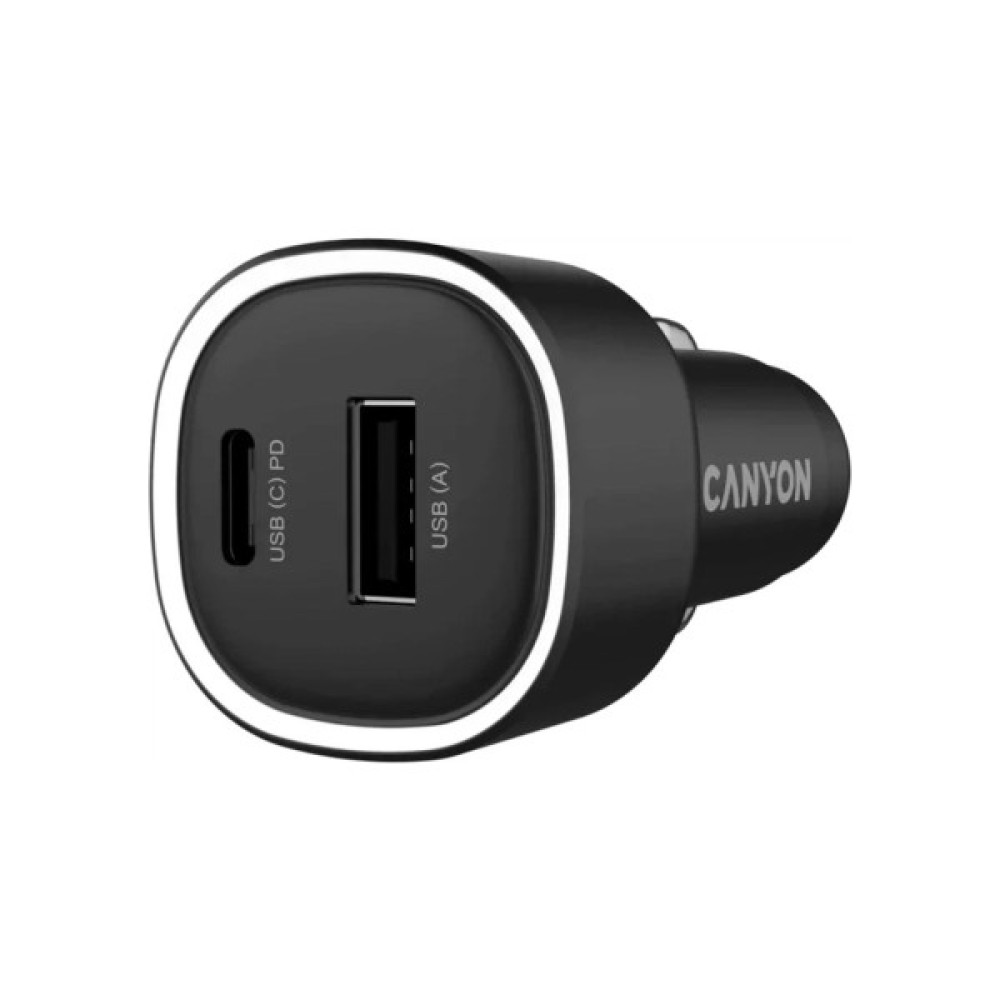 Зарядний пристрій Canyon 1xUSB + 1xUSB-C PD85W black (CNE-CCABR8AC)