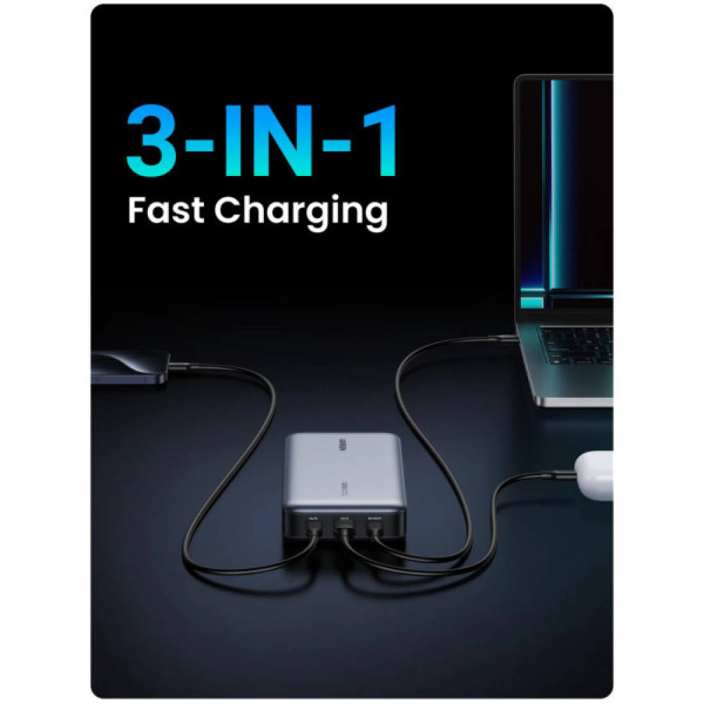 Батарея універсальна Ugreen 25000 mAh 145W Fast Charging Space Gray (U_90597A)