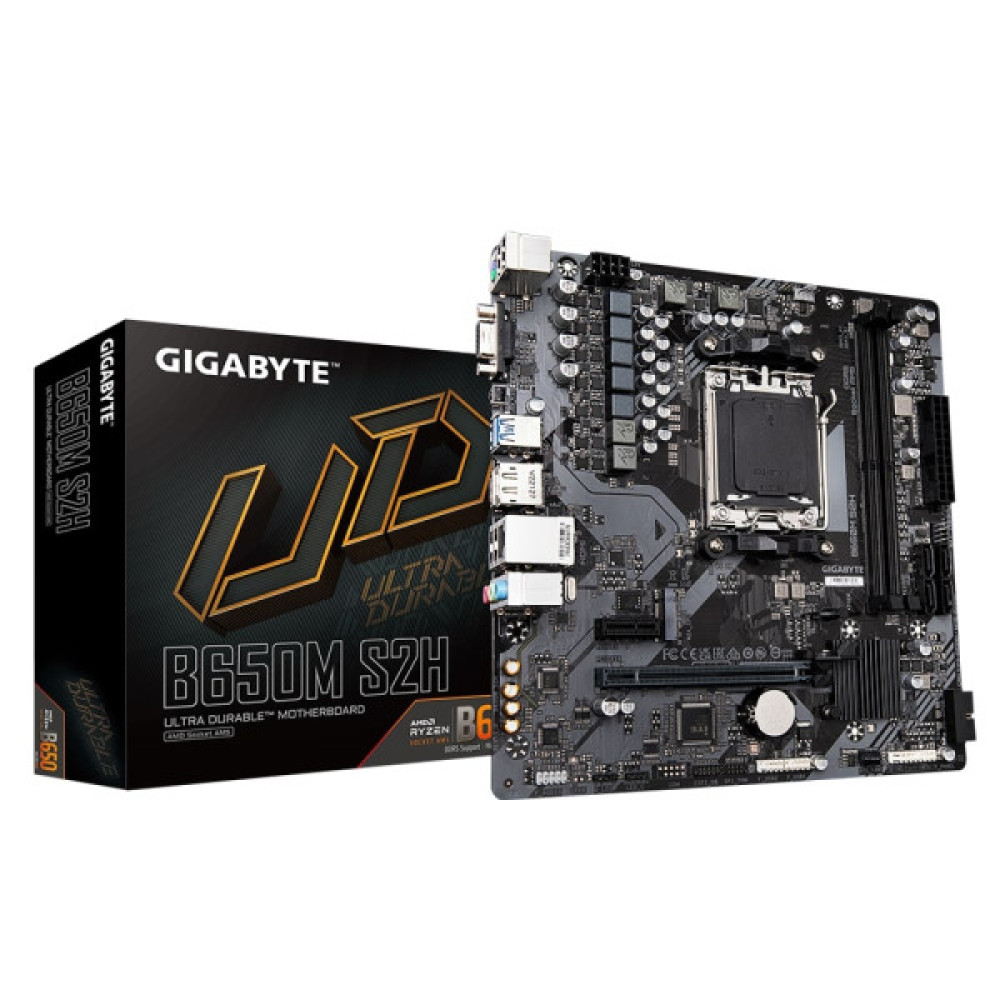Материнська плата GIGABYTE B650M S2H sAM5 B650 2xDDR5 M.2 HDMI DP D-Sub mATX