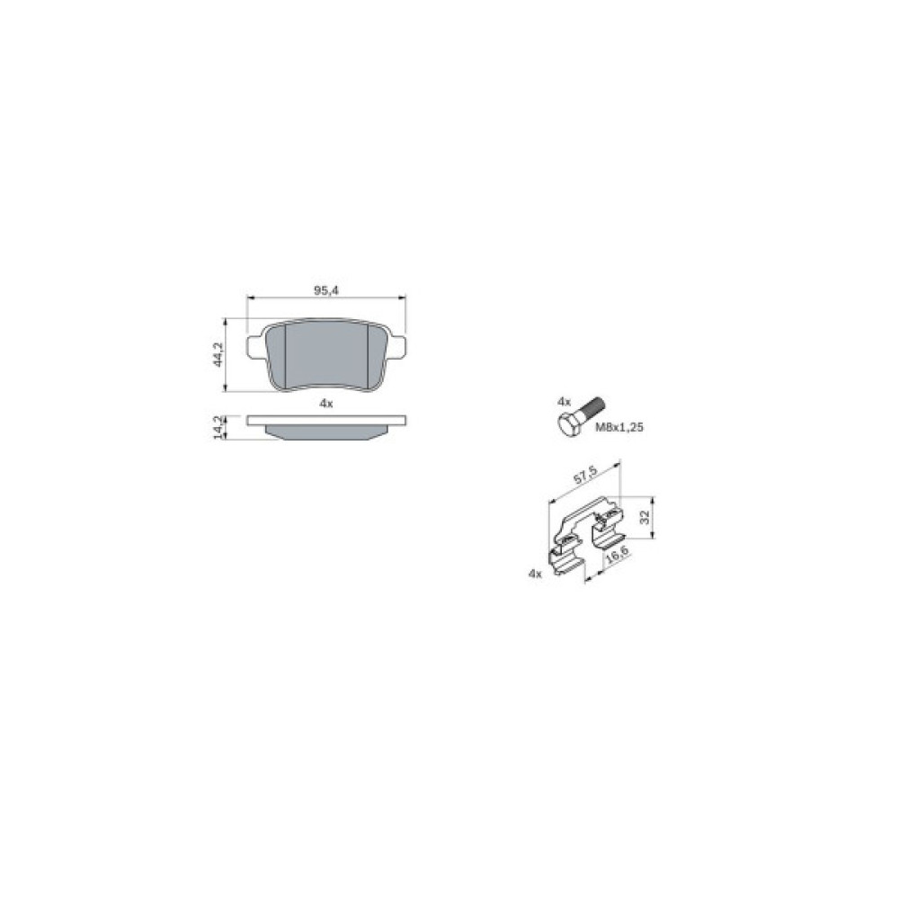 Гальмівні колодки Bosch 0 986 494 331 Гальмівні колодки Bosch 0 986 494 331