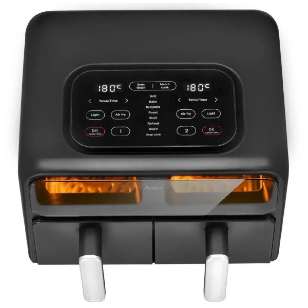 Мультипіч Amica 2400Вт, 2 чаші - по 4.0л, сенсорне управл., 8 авто. программ, пластик, чорний