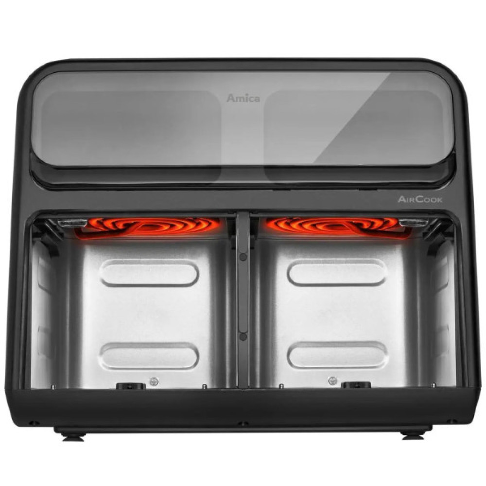 Мультипіч Amica 2400Вт, 2 чаші - по 4.0л, сенсорне управл., 8 авто. программ, пластик, чорний