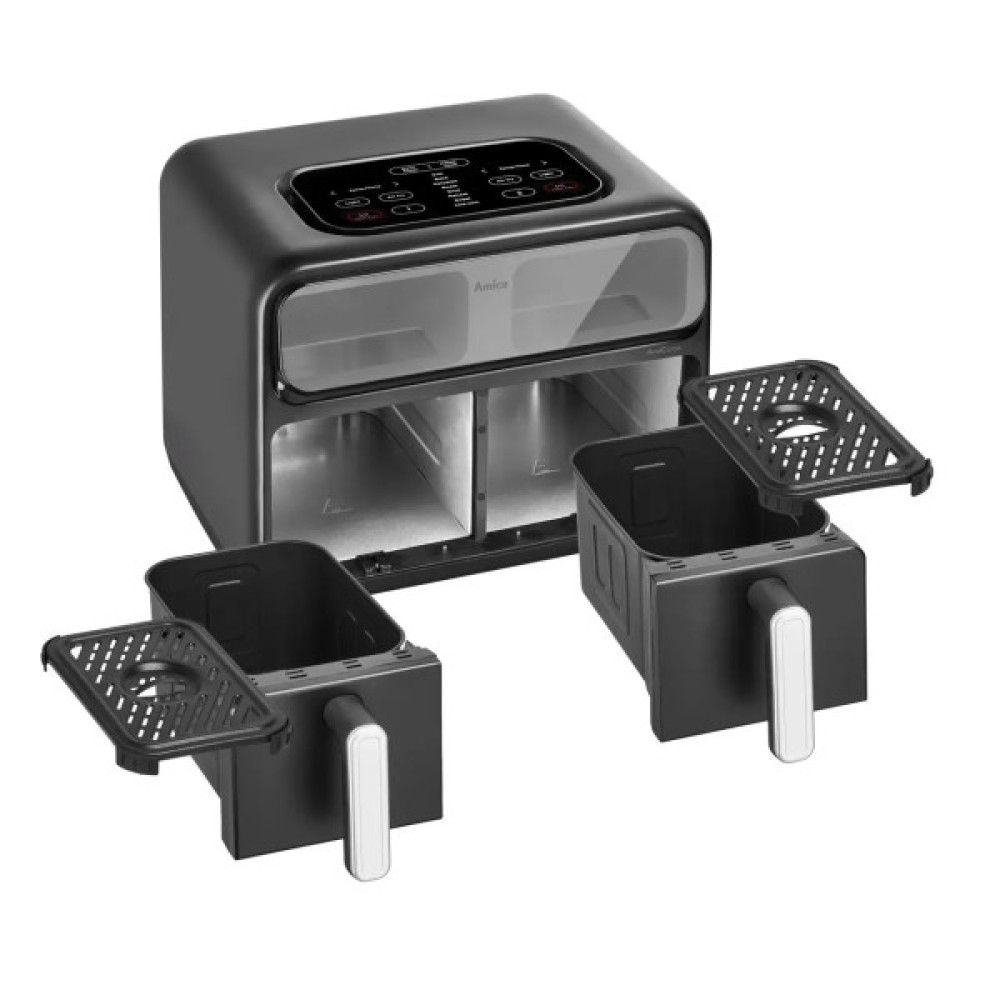 Мультипіч Amica 2400Вт, 2 чаші - по 4.0л, сенсорне управл., 8 авто. программ, пластик, чорний