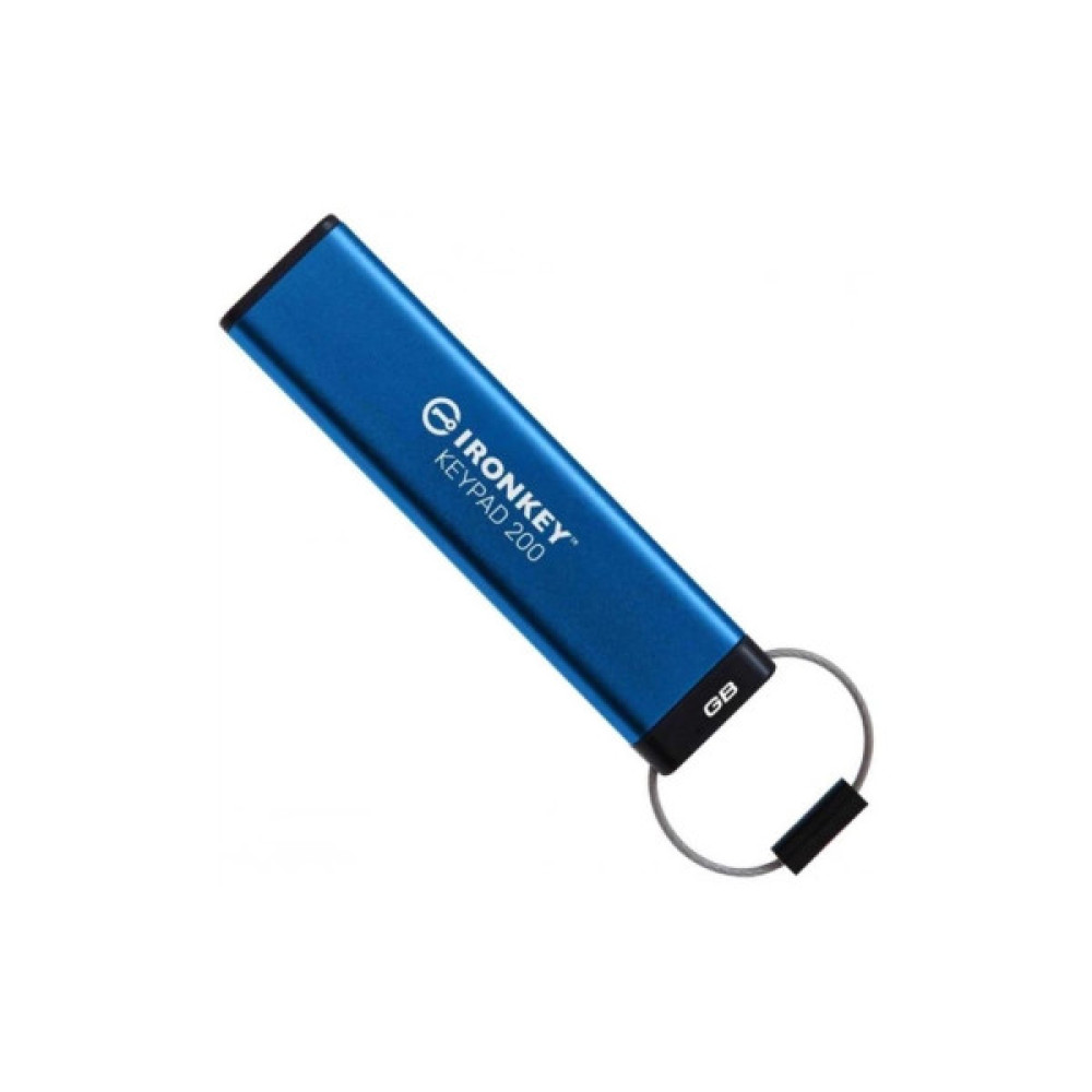 USB флеш накопичувач Kingston 128GB IronKey Keypad 200 Type-C Encrypted Blue USB 3.2 (IKKP200C/128GB)